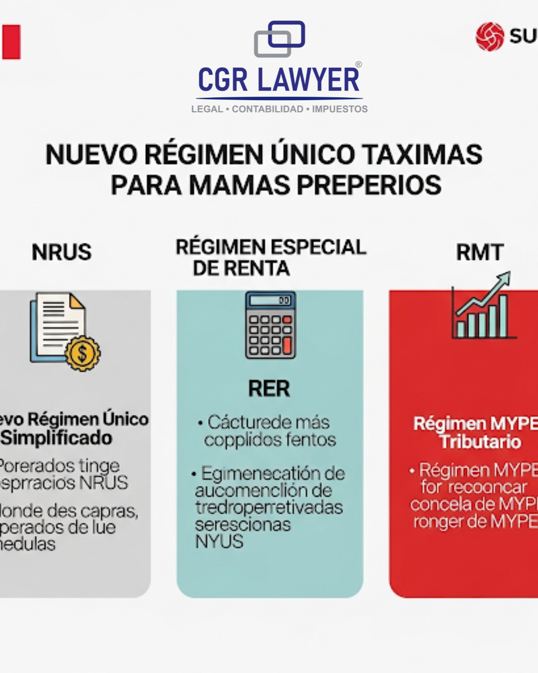 Regímenes Tributarios: NRUS vs. RER vs. RMT - CGR Lawyer Peru